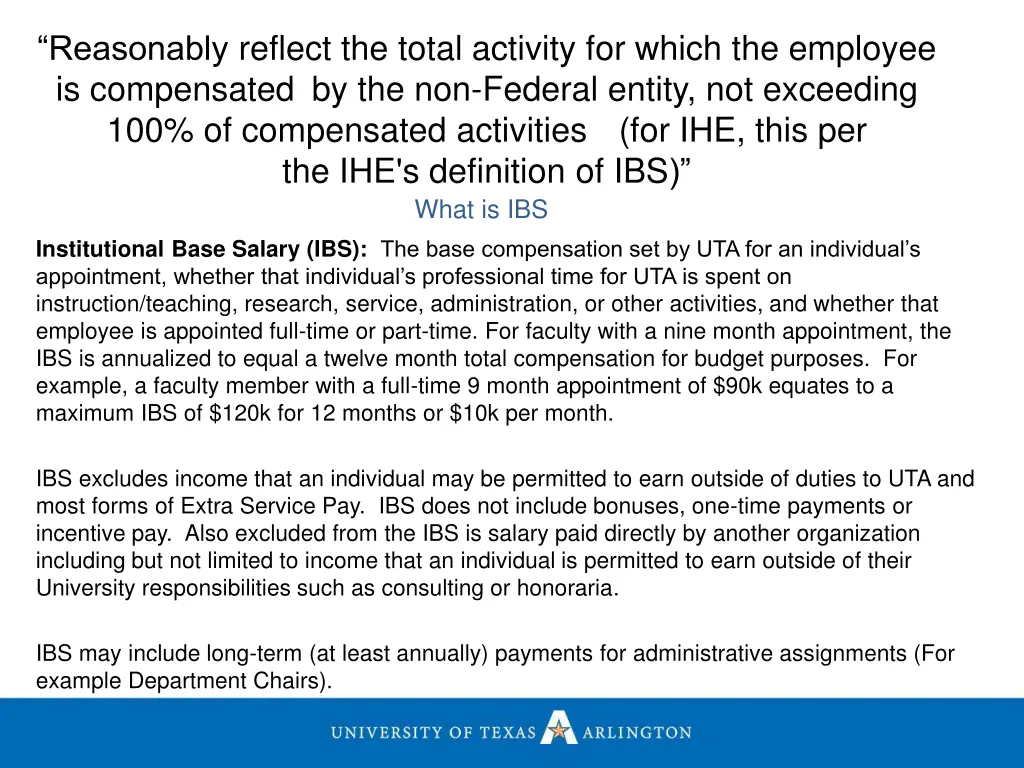 reasonably reflect the total activity for which
