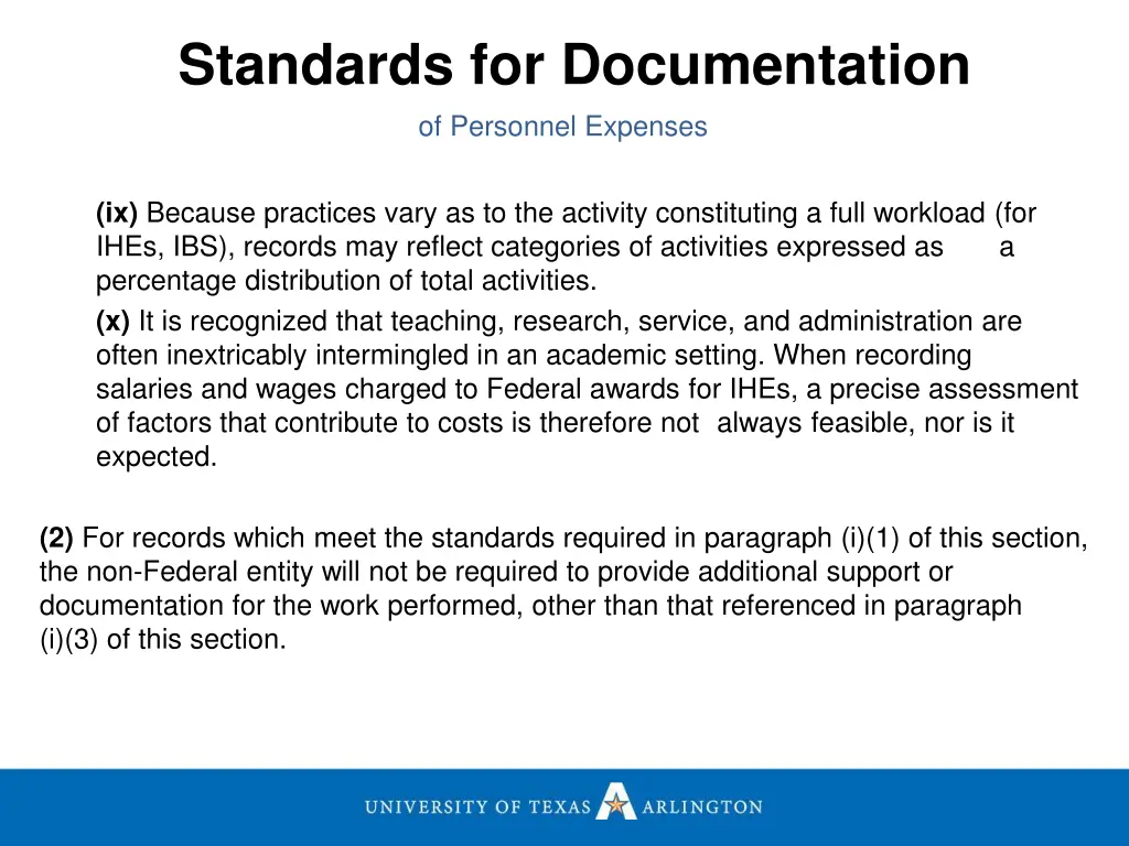 standards for documentation of personnel expenses 2