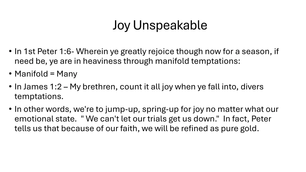 joy unspeakable 1