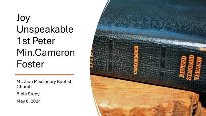 joy unspeakable 1st peter min cameron foster