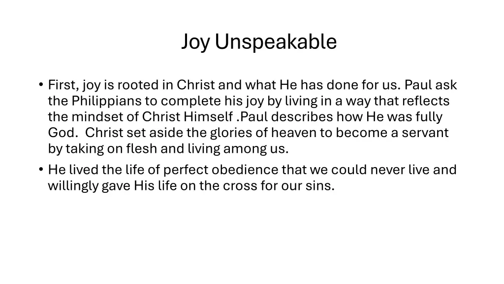 joy unspeakable 3