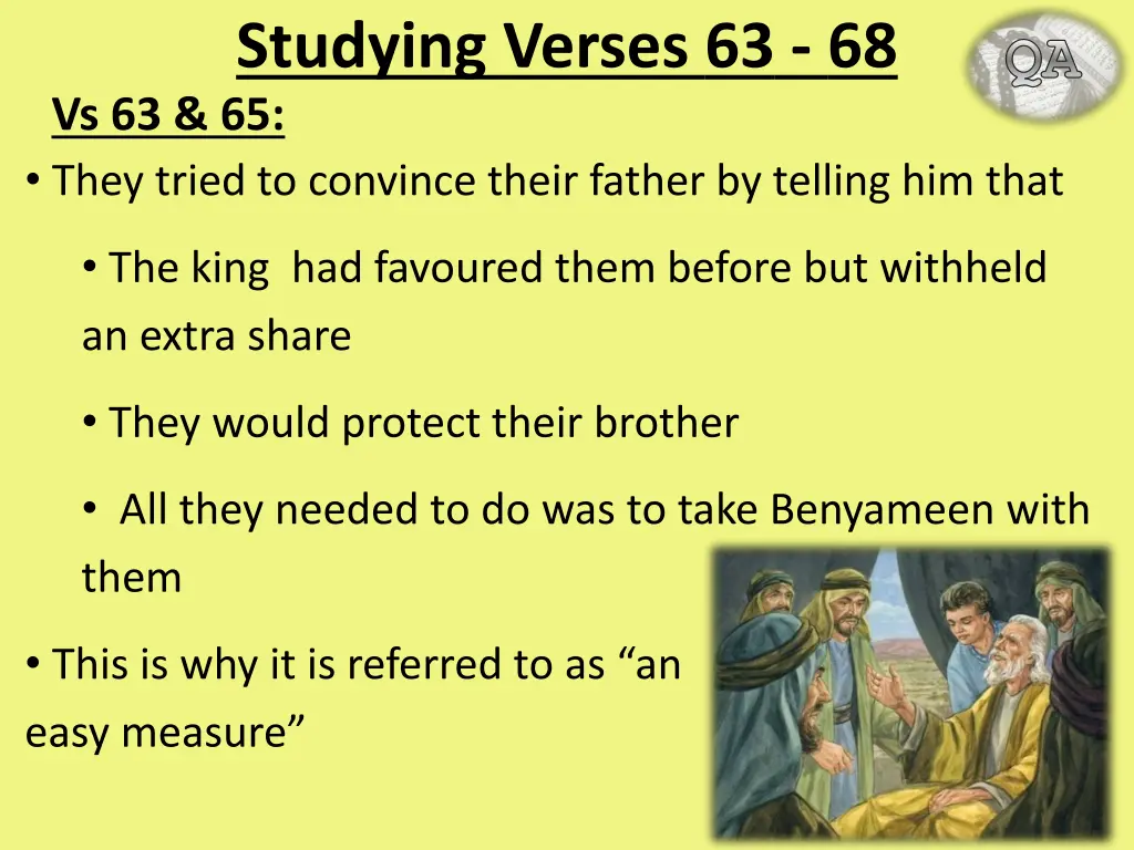 studying verses 63 68 vs 63 65 they tried