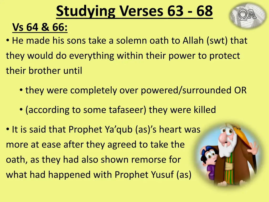 studying verses 63 68 vs 64 66 he made his sons