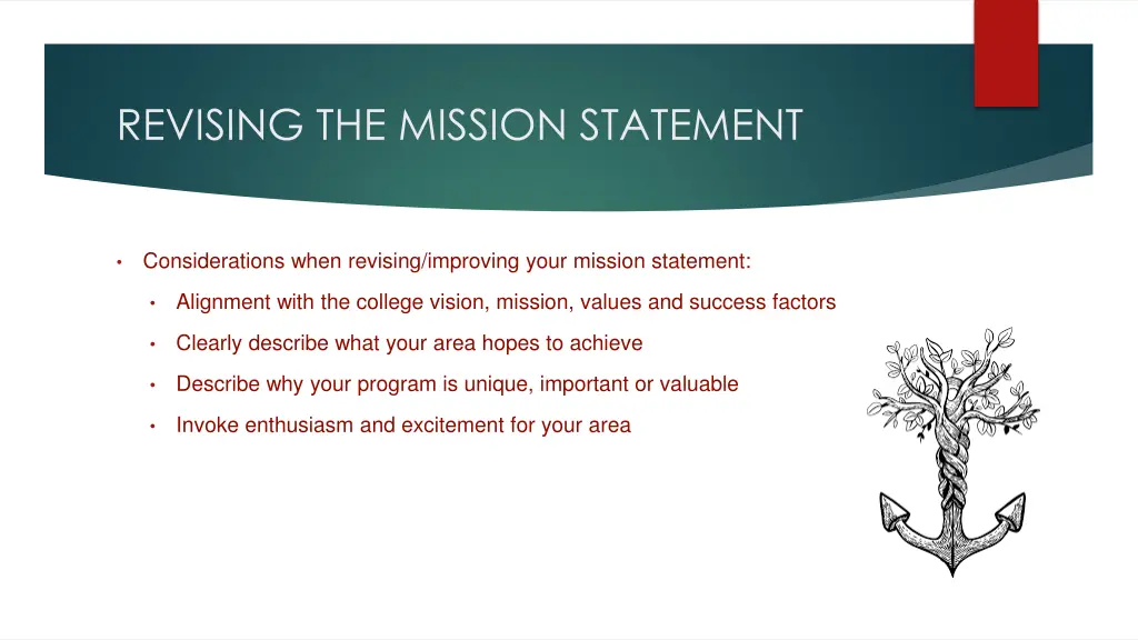 revising the mission statement