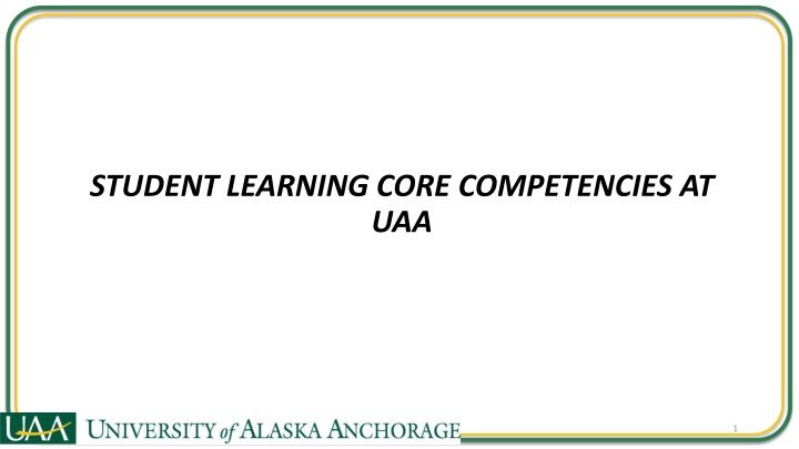 student learning core competencies at uaa