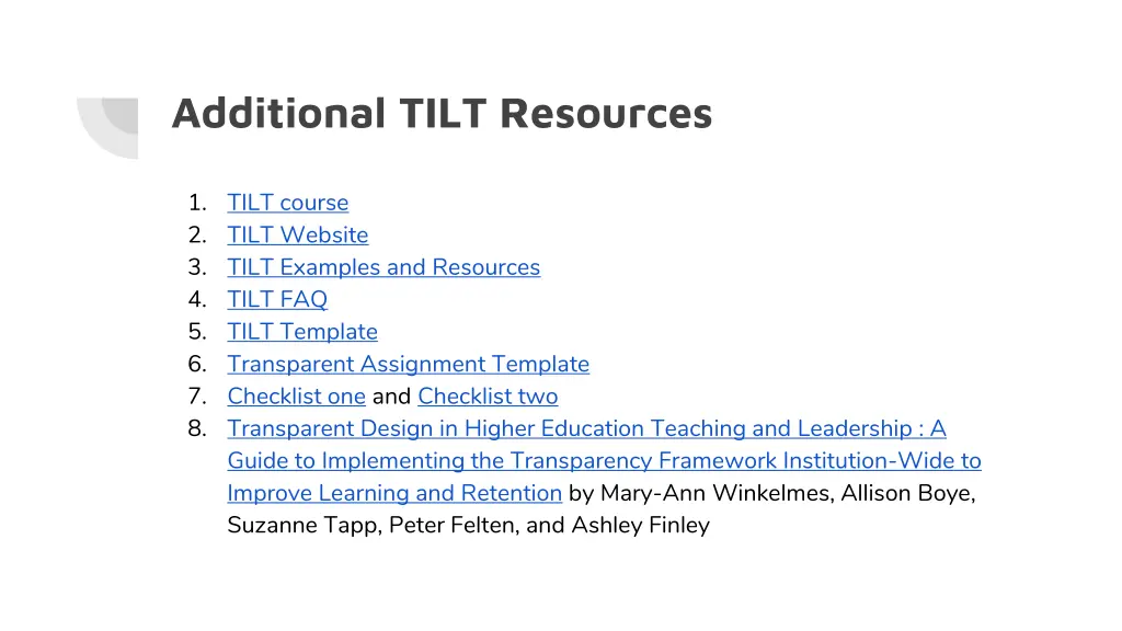 additional tilt resources