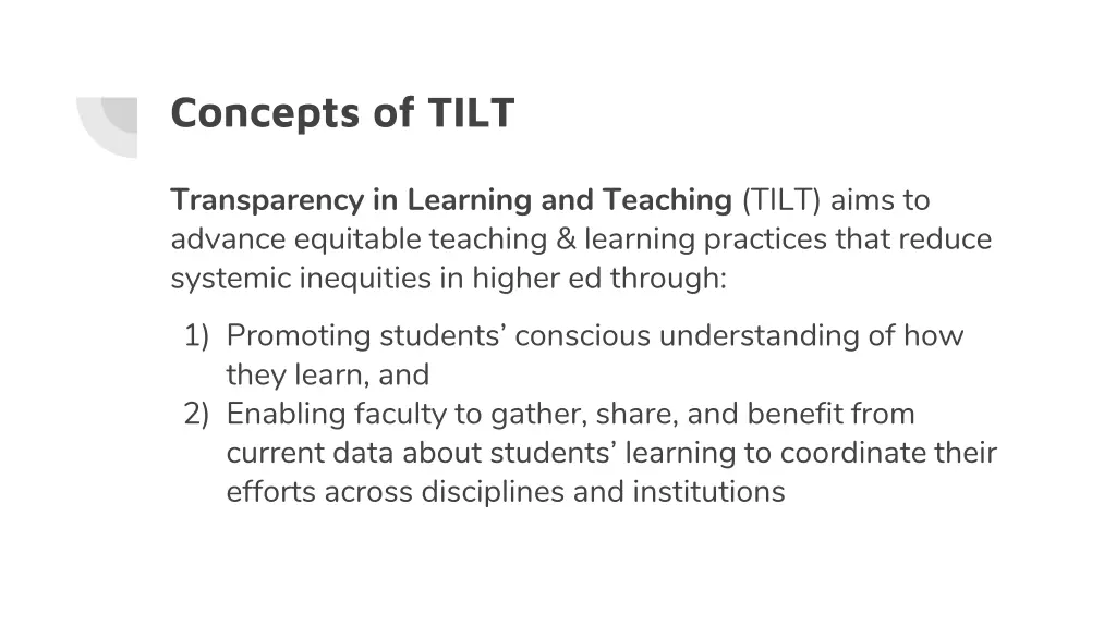 concepts of tilt