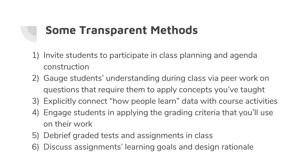 some transparent methods