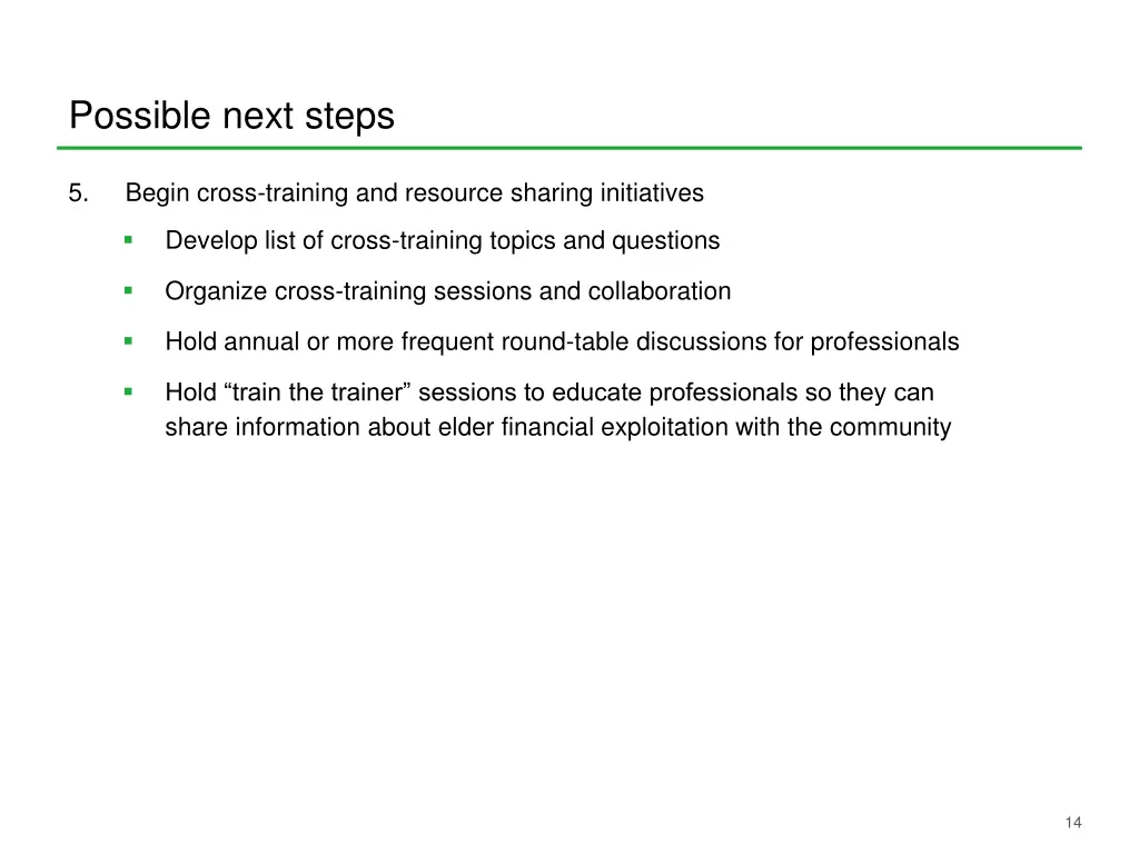 possible next steps 4