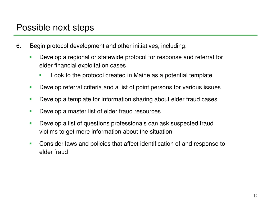possible next steps 5