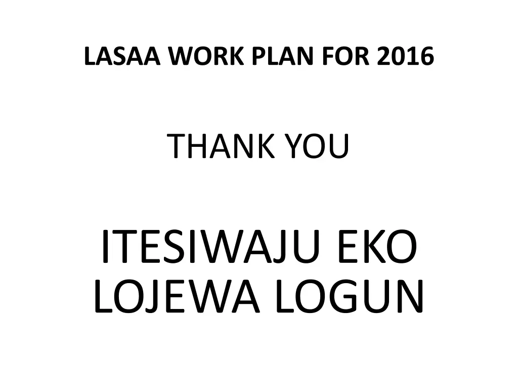 lasaa work plan for 2016 7