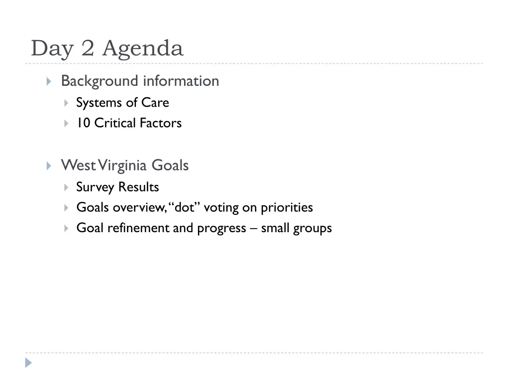day 2 agenda