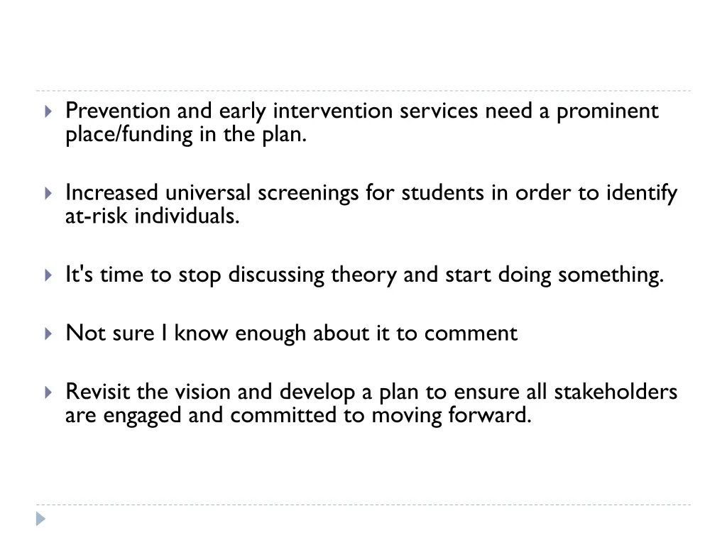 prevention and early intervention services need