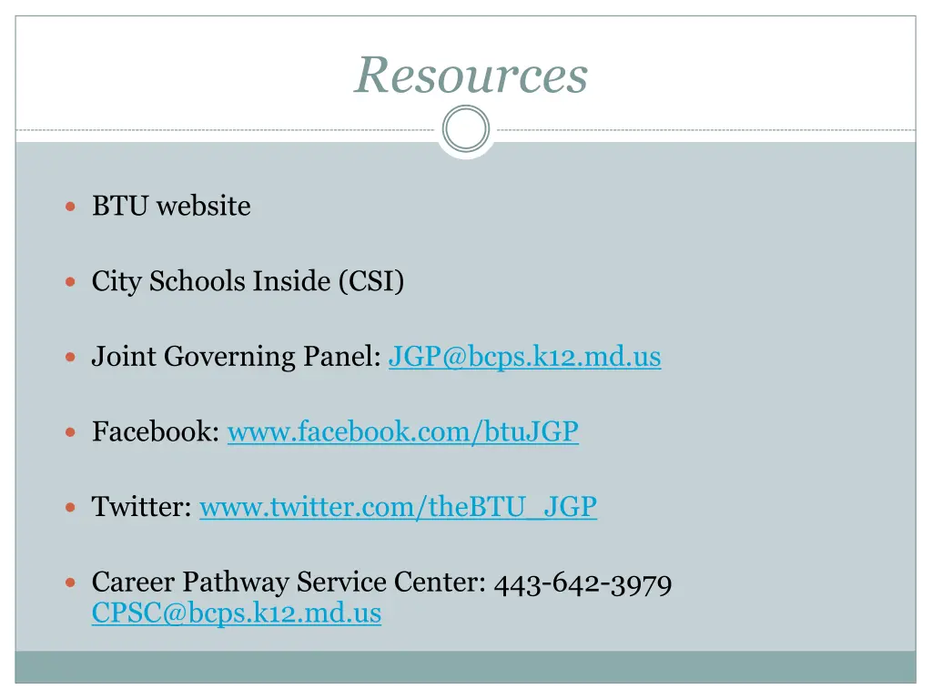 resources