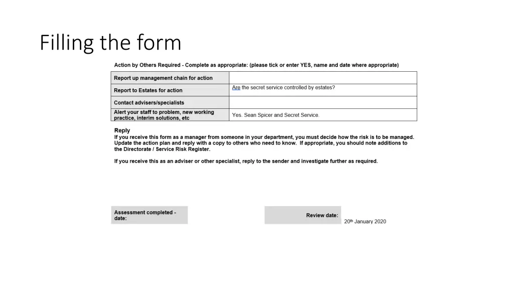 filling the form 3