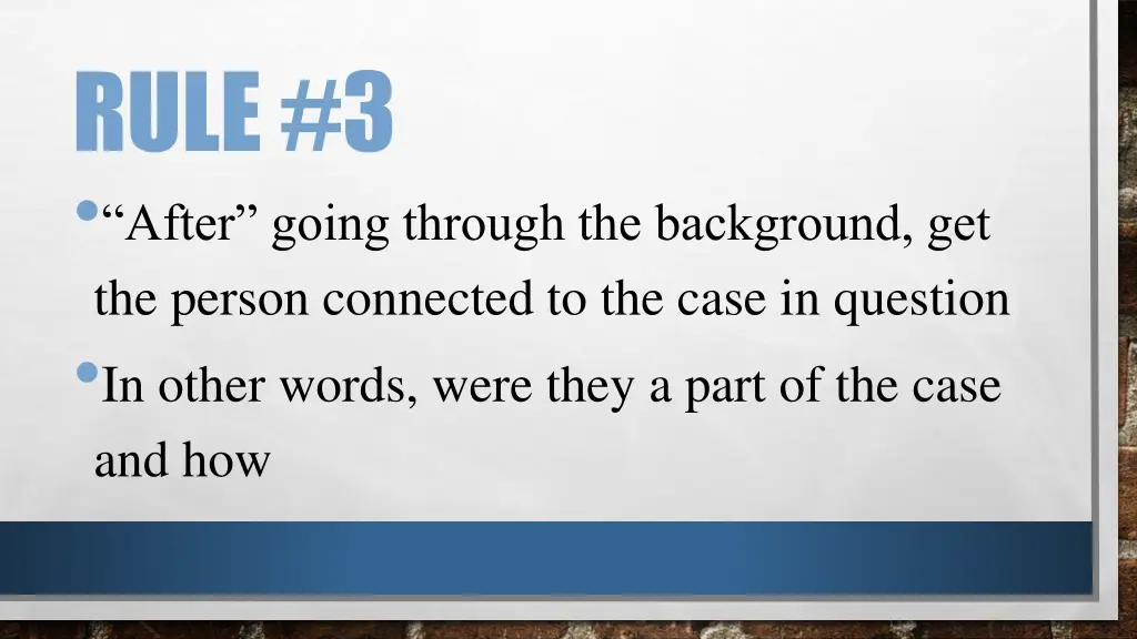 rule 3 after going through the background