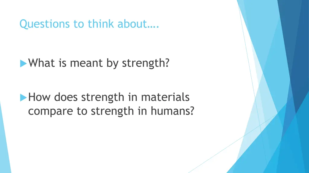 questions to think about