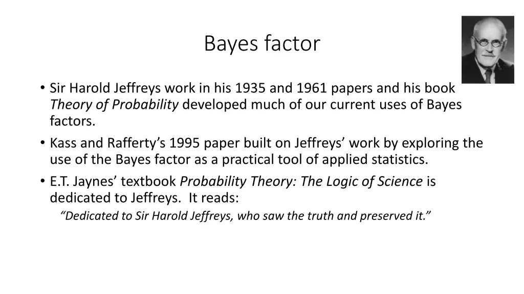 bayes factor 1