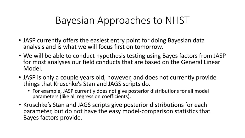 bayesian approaches to nhst 1