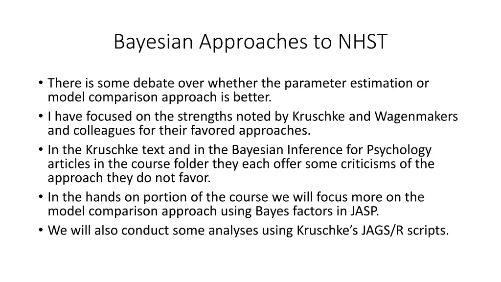 bayesian approaches to nhst