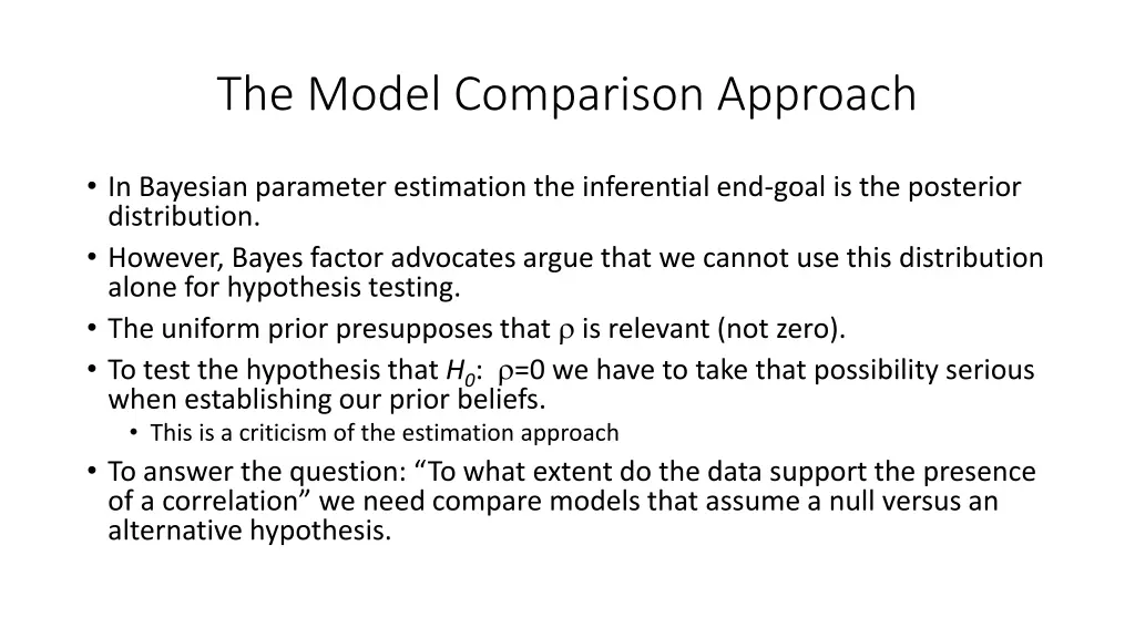 the model comparison approach 4