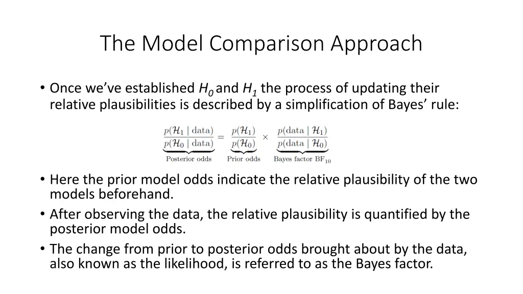 the model comparison approach 5