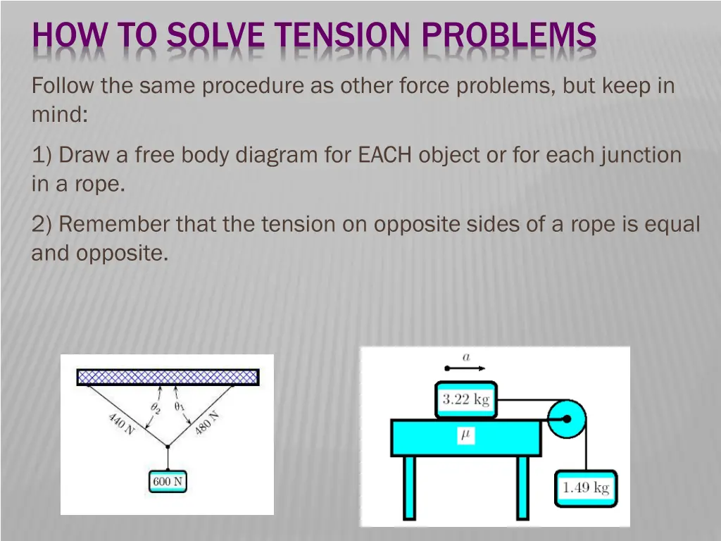 how to solve tension problems 1