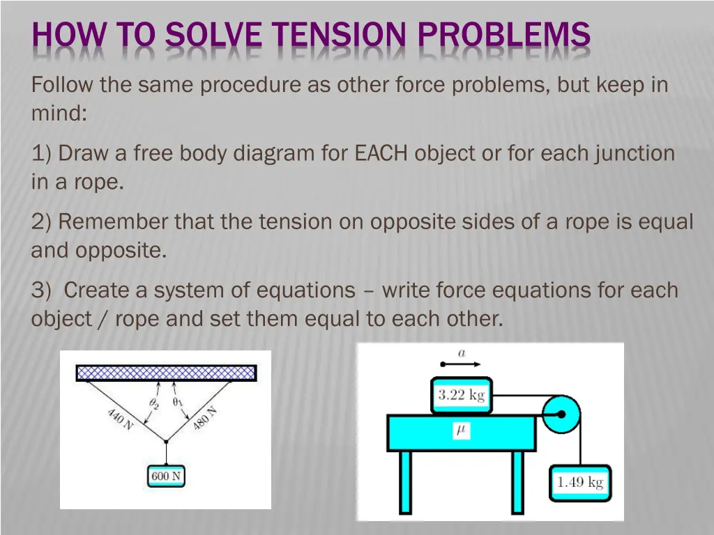 how to solve tension problems 2