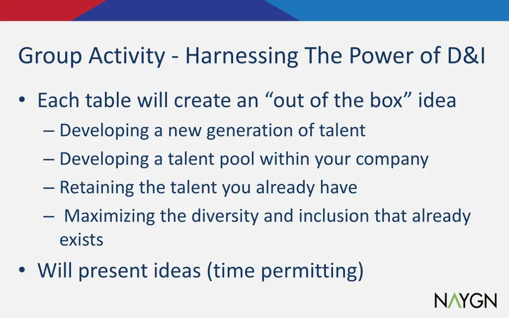 group activity harnessing the power of d i