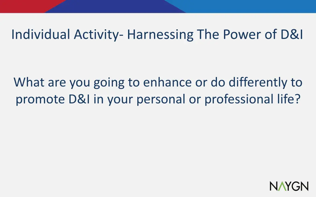 individual activity harnessing the power of d i
