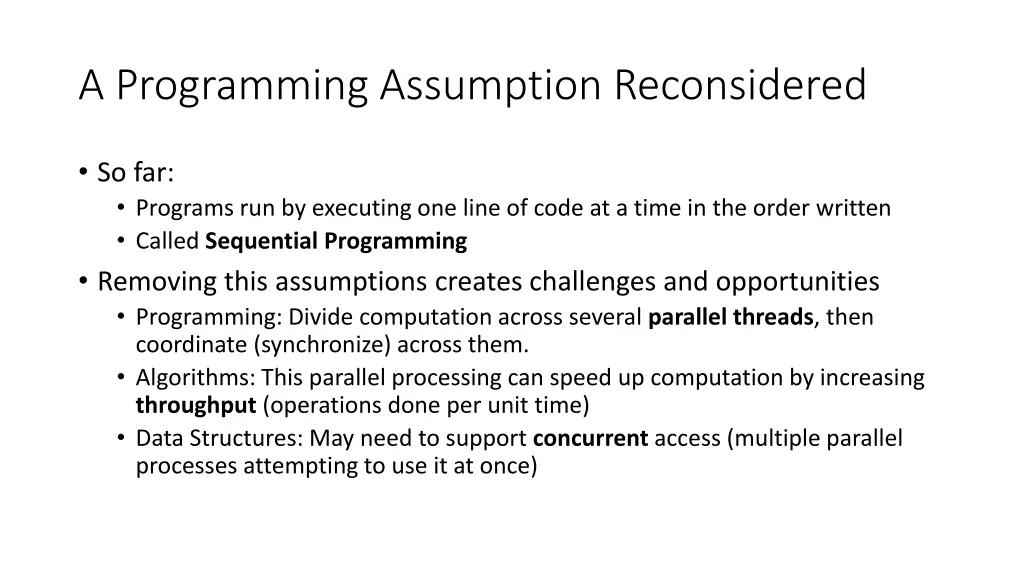 a programming assumption reconsidered