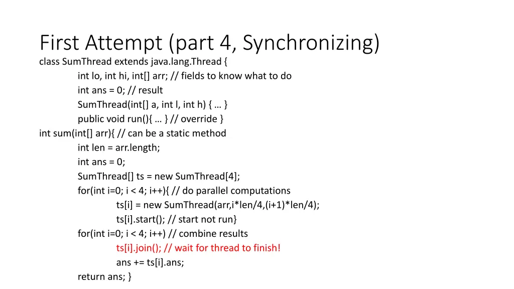first attempt part 4 synchronizing class