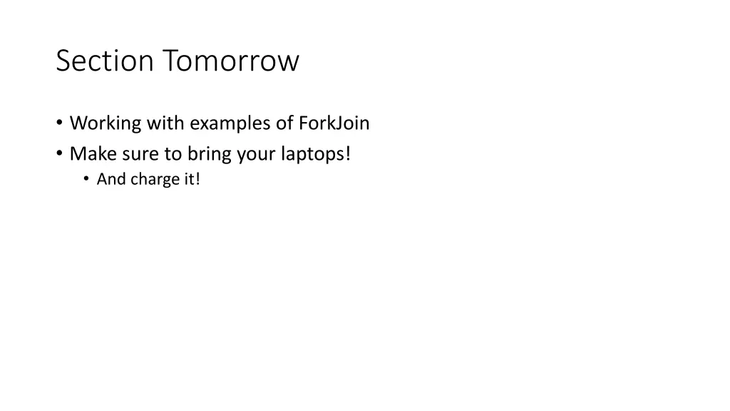 section tomorrow
