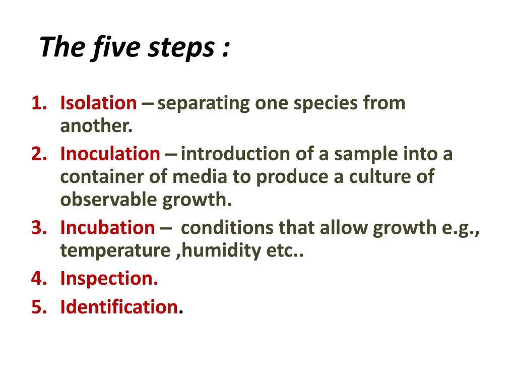 the five steps