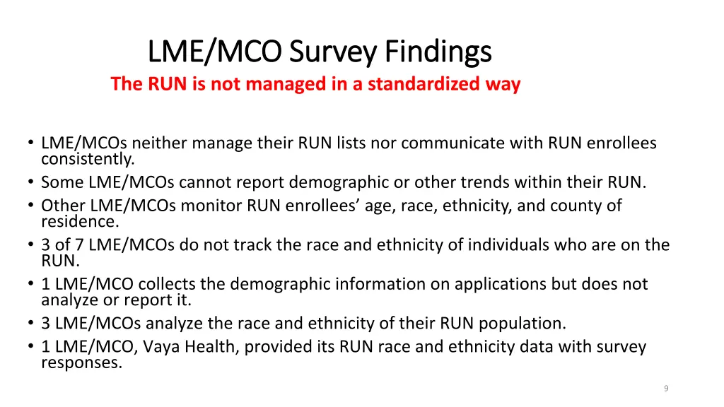 lme mco survey findings lme mco survey findings 1