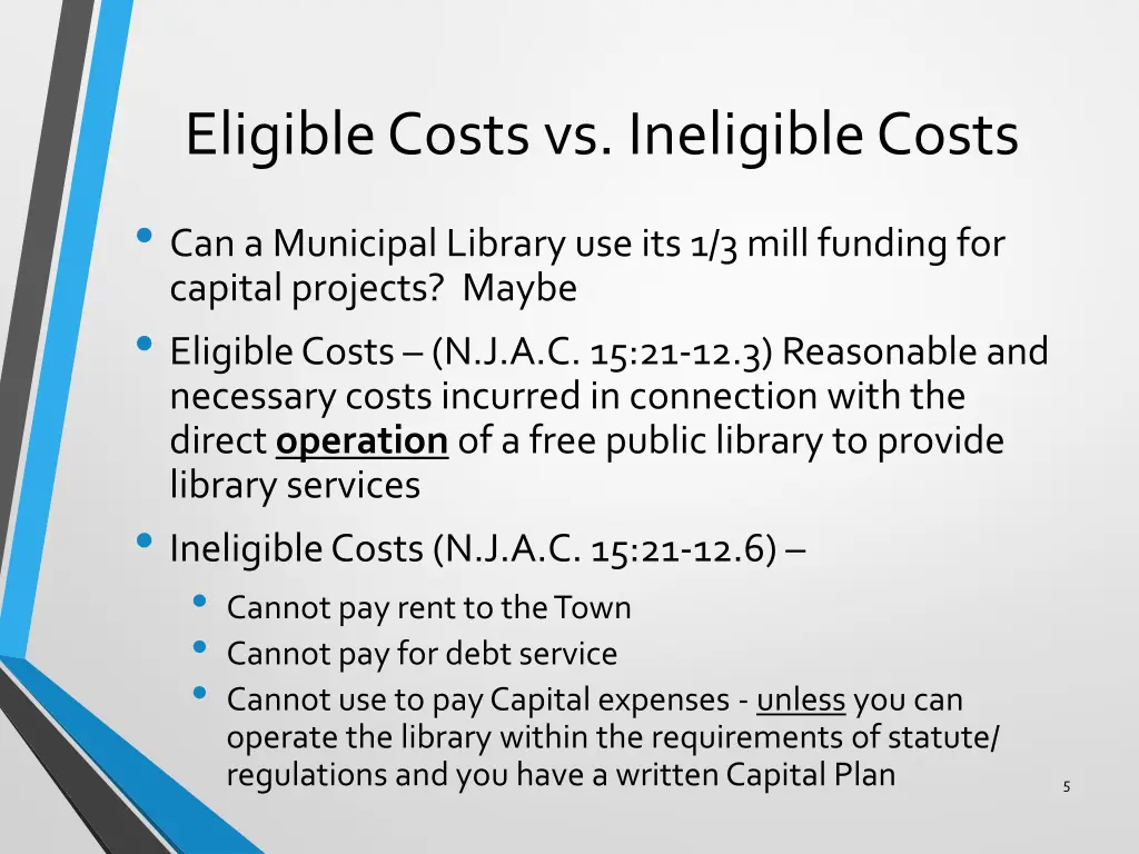 eligible costs vs ineligible costs