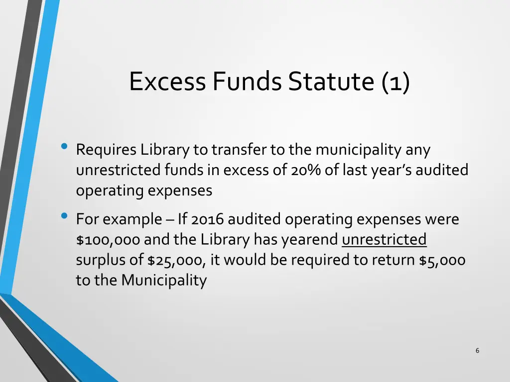 excess funds statute 1