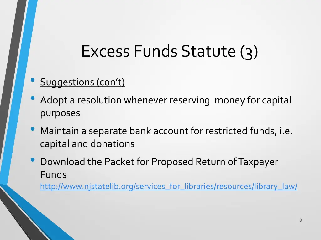 excess funds statute 3