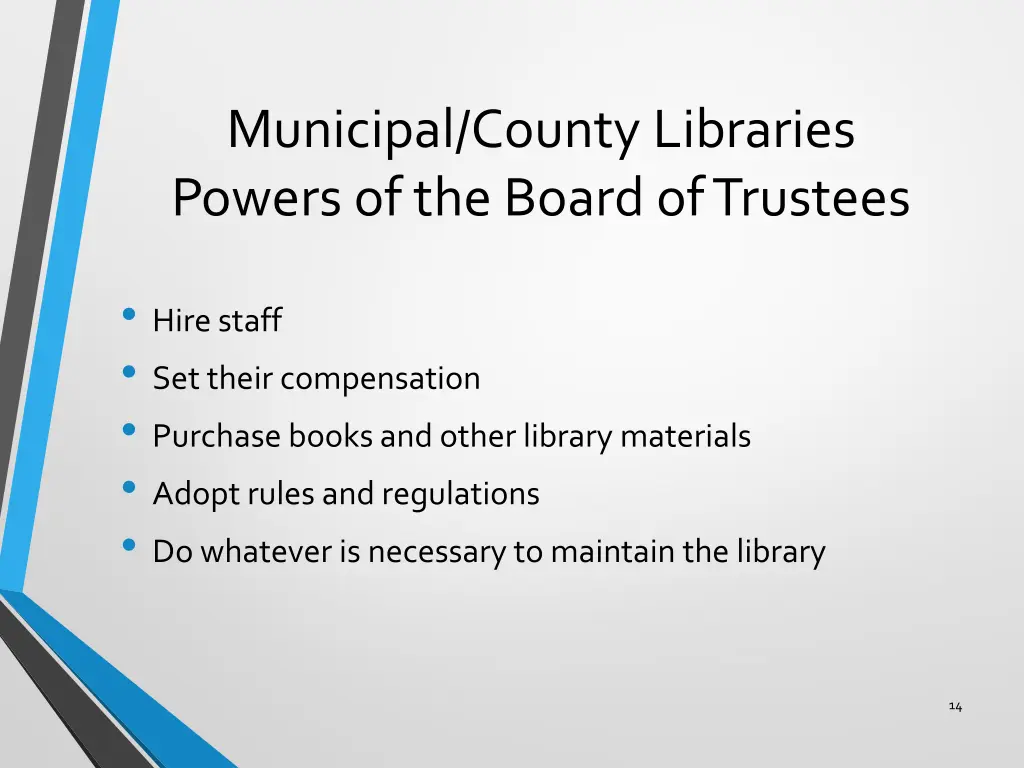 municipal county libraries powers of the board