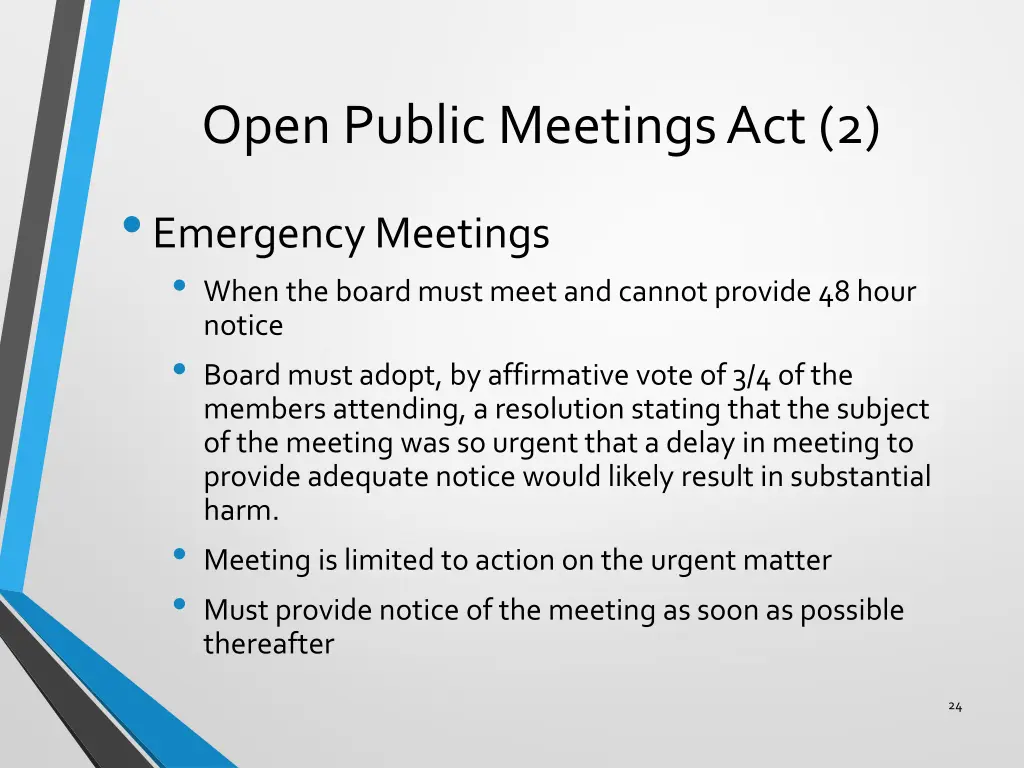open public meetings act 2 emergency meetings