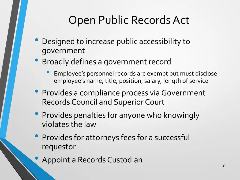 open public records act designed to increase