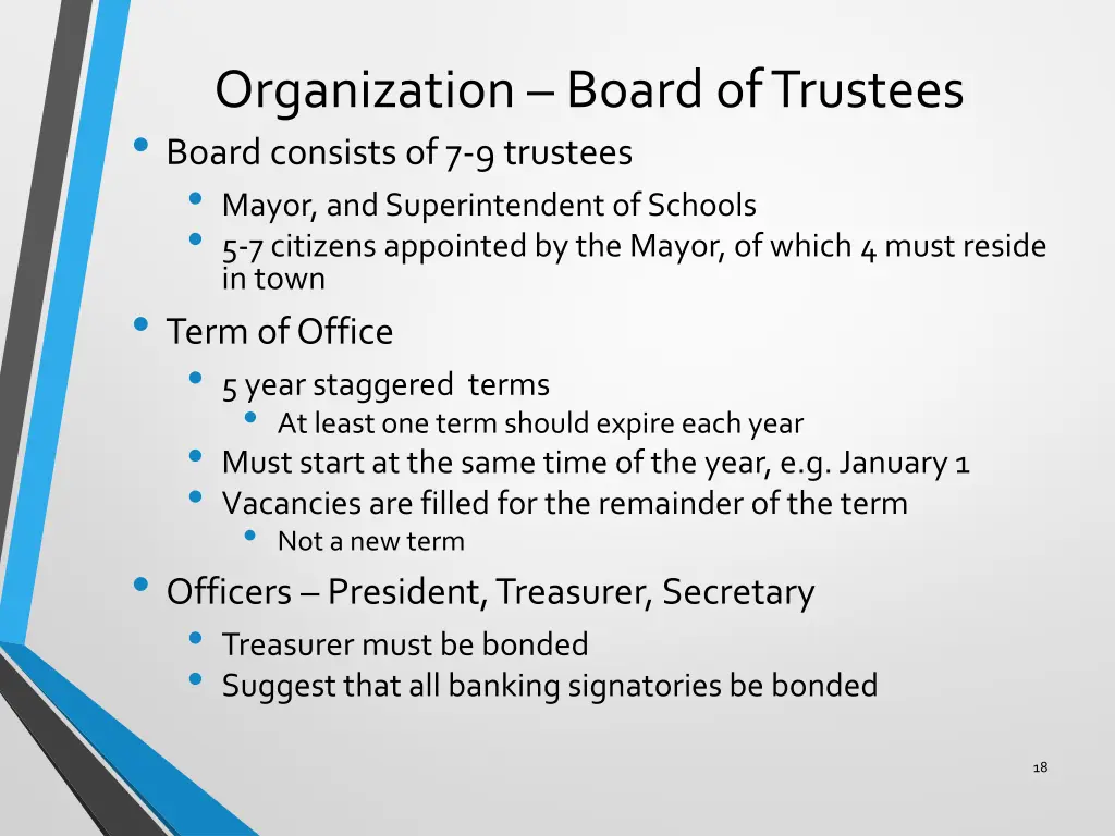 organization board of trustees board consists