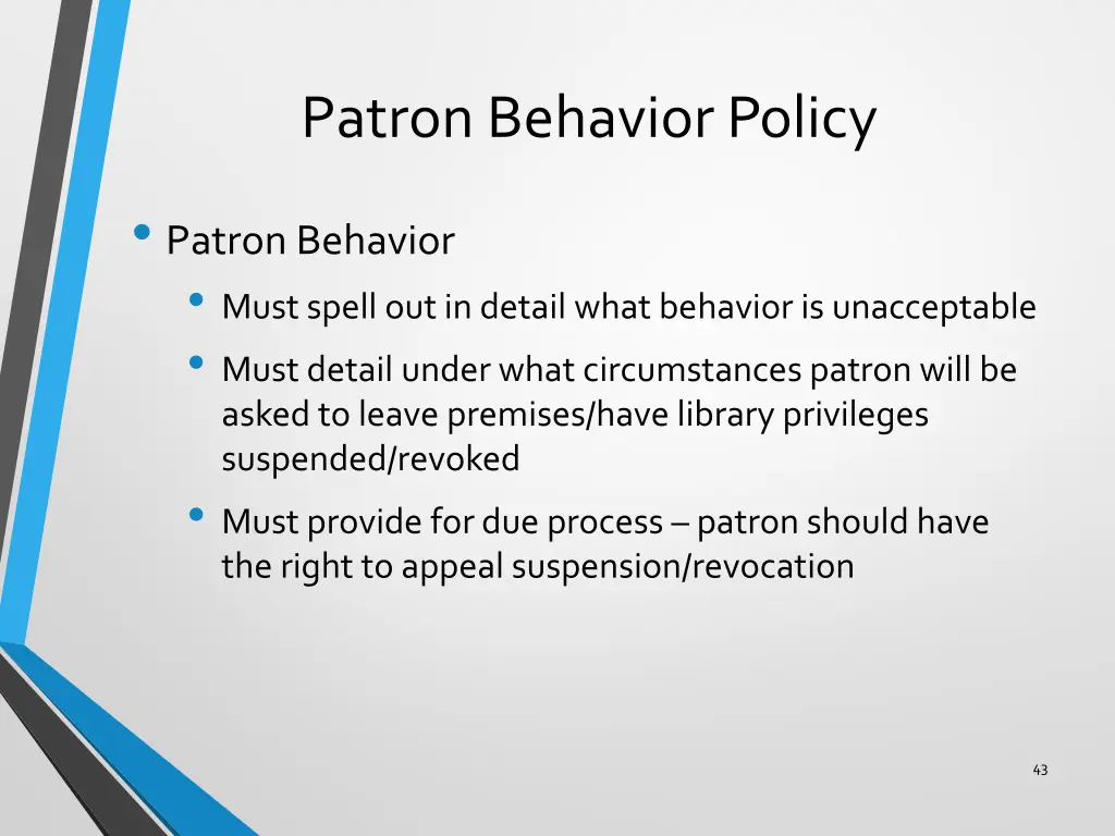 patron behavior policy