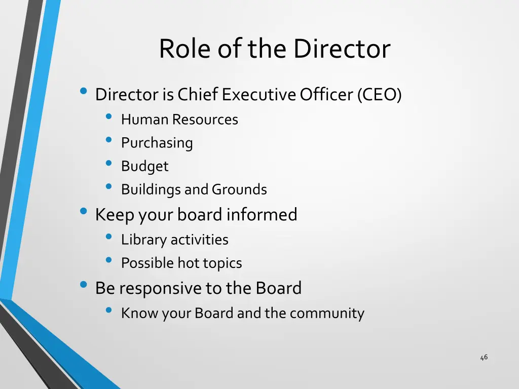 role of the director director is chief executive