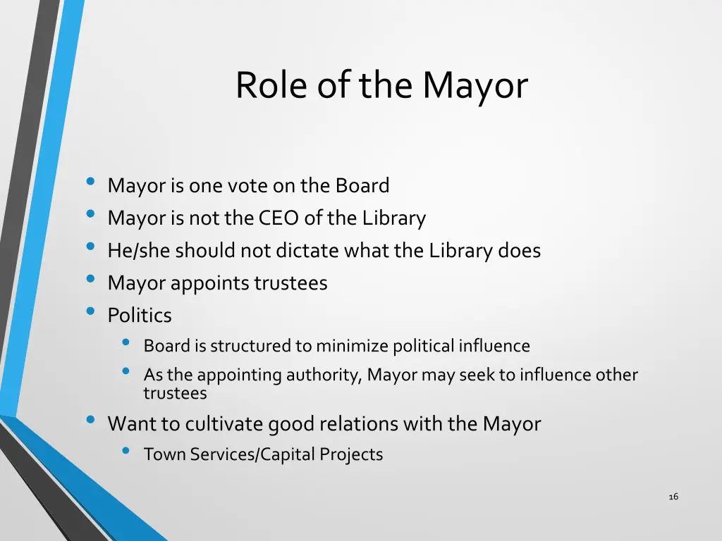 role of the mayor