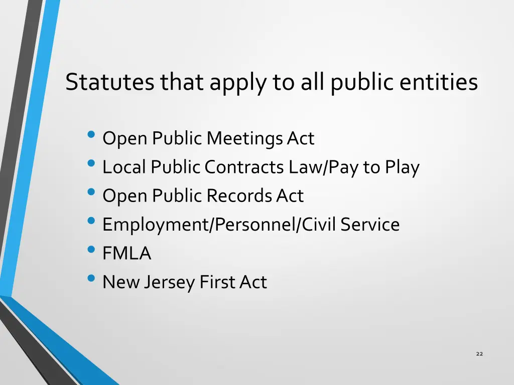 statutes that apply to all public entities