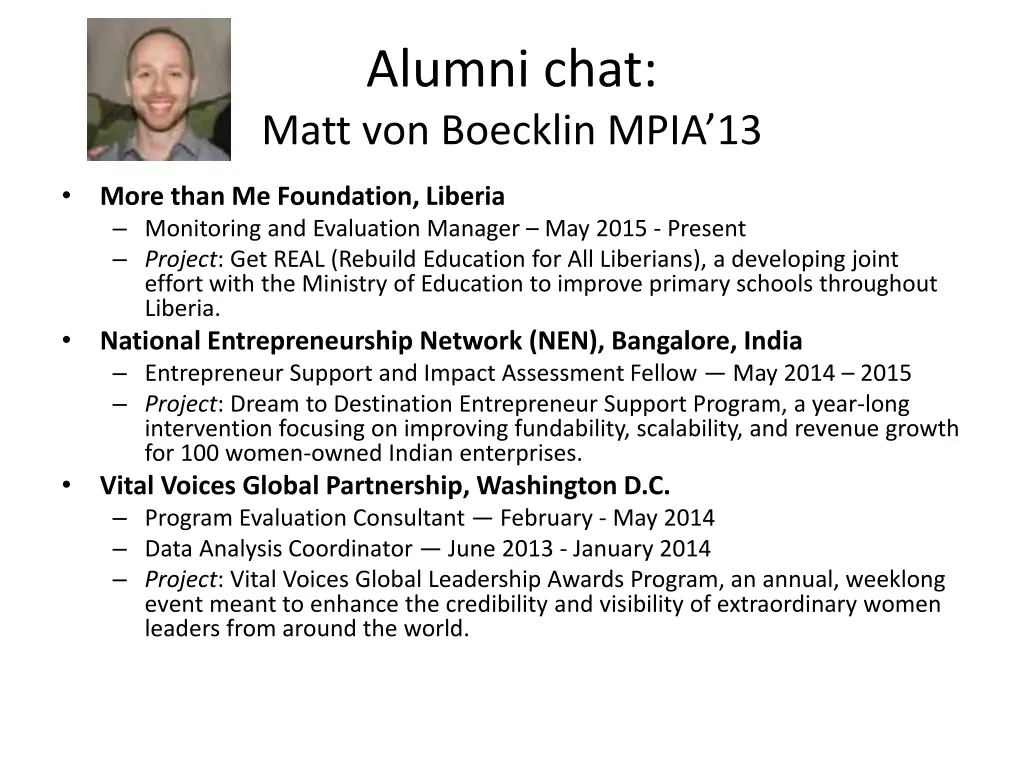 alumni chat matt von boecklin mpia 13
