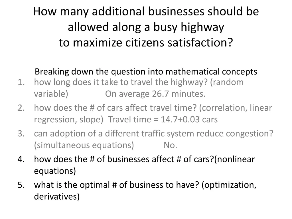 how many additional businesses should be allowed 1
