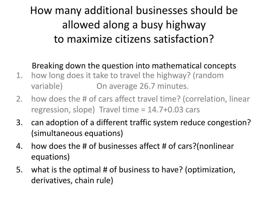 how many additional businesses should be allowed