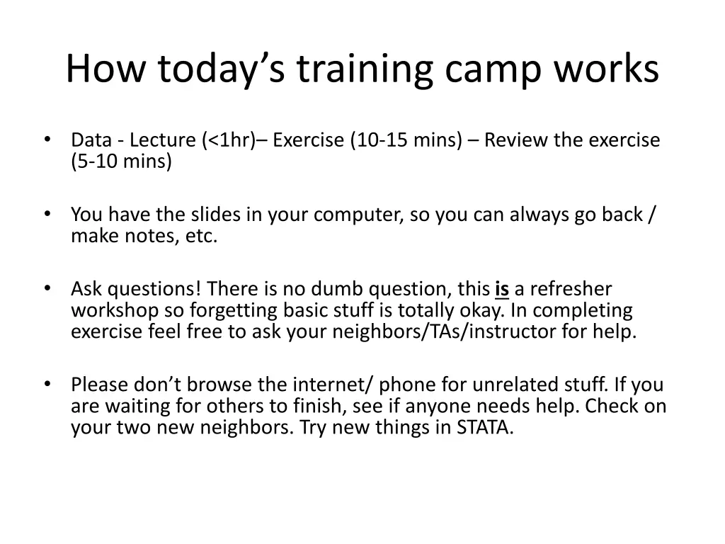 how today s training camp works
